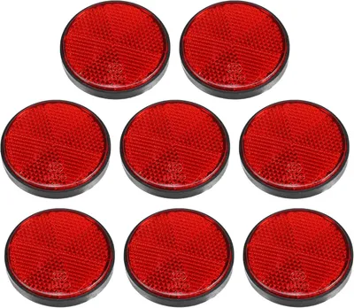 Produktbild von 8 Stück runde Sicherheitsreflektoren, reflektierend, selbstklebend, rot
