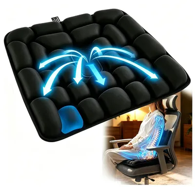 Image de Coussin gonflable 3D anti-escarres - Coussin de siège ergonomique pour les douleurs dorsales et les hémorroïdes