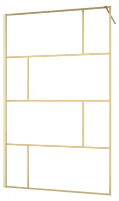 Immagine prodotto di Schermo doccia oro Marwell Walk In Shower Bricks Gold 120x195 cm - Schermo doccia in vetro temperato da 5 mm - Cabina doccia con serigrafia dorata
