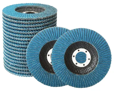 Obrázek produktu pro Brusná kotouč 125 mm - lamelový brusný kotouč, 20 kusů - zirkonový korund - zrnitost 60 - pro kov/ocel/dřevo - modrý - lamelový brusný kotouč