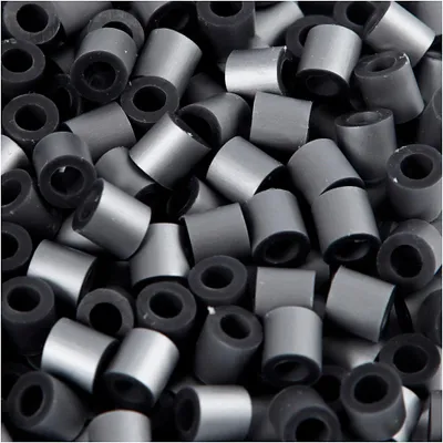 Produktbild von Bügelperlen, Größe 5x5 mm, Lochgröße 2,5 mm, medium, Silber (32262), 1100 Stk/ 1 Pck [HOB-751340]
