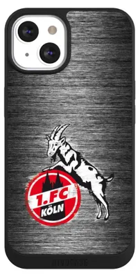 Produktbild von NIVOCASE Handyhülle für Apple iPhone 13 Hülle NIVOpure Case Schwarz 1. FC Köln Metallic Look Offizielles Lizenzprodukt