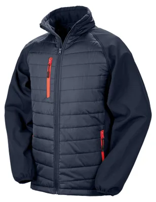 Produktbild von Result Genuine Recycled - "Compass" Softshelljacke für Herren FK3181 (XL) (Marineblau/Rot)