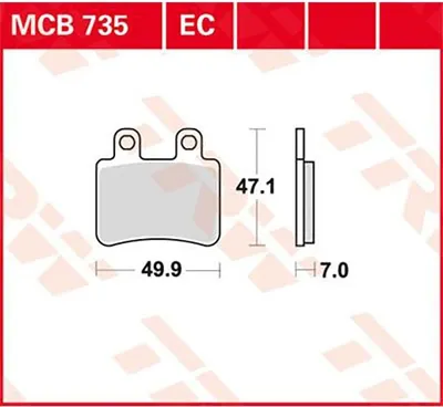 Obrázok produktu pre Kompletné brzdové doštičky TRW MCB735EC