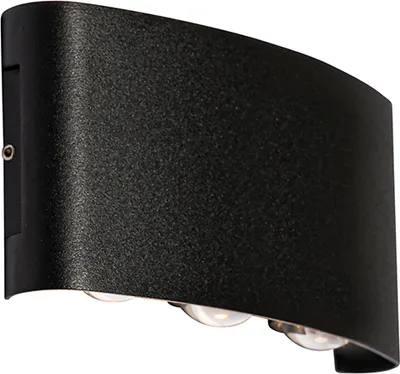 Produktbild von Außenwandleuchte Schwarz inkl LED 6 Flammig IP54 Silly