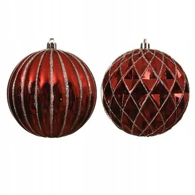Image de Boule de Noël incassable rouge 10 cm