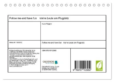 Produktbild von Follow me-and have fun kleine Leute am Flugplatz (Tischkalender 2026 DIN A5 quer), CALVENDO Monatskalender