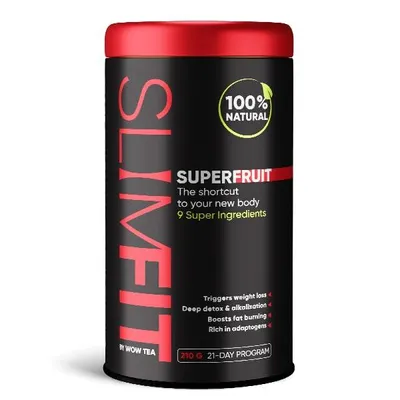 Produktbild von WOW TEA SlimFit SuperFruit - Natürliche Superfood-Mischung für Abnehm & Detox - 9 Superfrüchte & Vitamine (210g, EU)