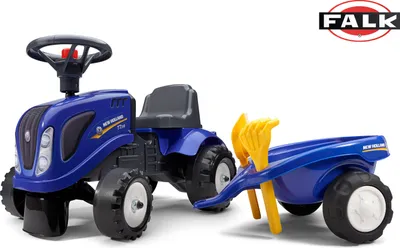 Produktbild von FALK - Baby New Holland T7 Kinderroller mit Anhängerkupplung