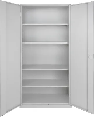 Produktbild von Flügeltürenschrank Owl mit 4 Fachboden | HxBxT 195x92x42cm | Lichtgrau
