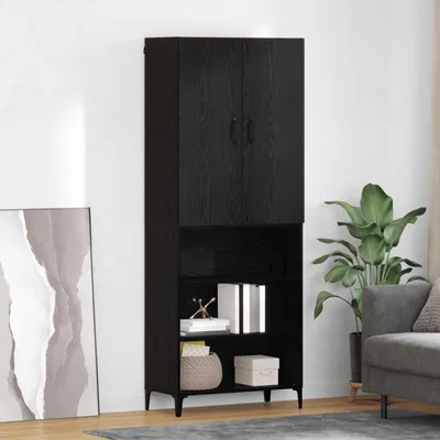 Produktbild von vidaXL Highboard Schwarz Eichen-Optik 69,5 x 34 x 180 cm Holzwerkstoff