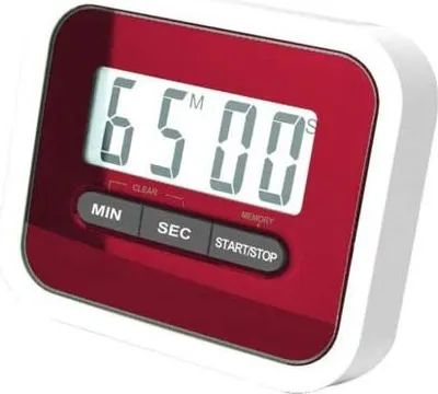 Produktbild von Digitaler Küchenwecker Magnetisch Küchentimer Elektronischer Kurzzeitmesser mit Stoppuhr Laut Eieruhr Küchenuhr LCD Display für Haushalt Küche Kochen Restaurants Batteriebetribe (Rot)
