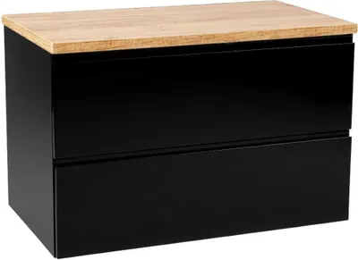Obrázek produktu pro Domodomo Koupelnová skříňka 60x50 cm nástěnná lesklá černá s horní deskou Modus