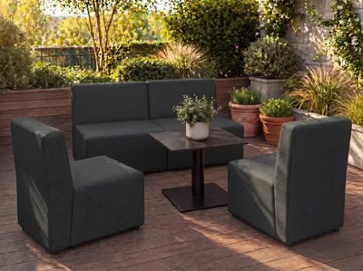 Produktbild von Garten Lounge Set GOLD – Outdoor Möbel Set mit Sofa, Sesseln, UV-beständig und wasserabweisend