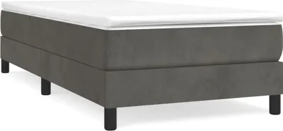 Zdjęcie produktu dla Łóżko Kontynentalne, Ciemnoszare, Obite Aksamitem, 90X190 Cm Lumarko!