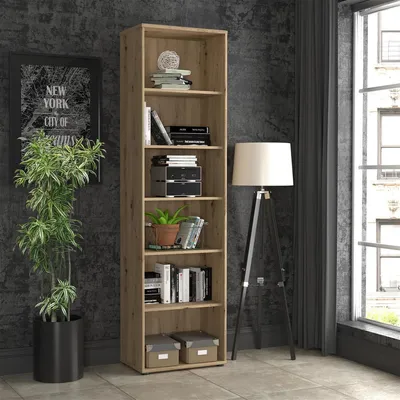 Produktbild von Regal Ordnerregal Dekoregal Aktenregal Holzregal Bücherregal Büro "Tembi II" Artisan Eiche