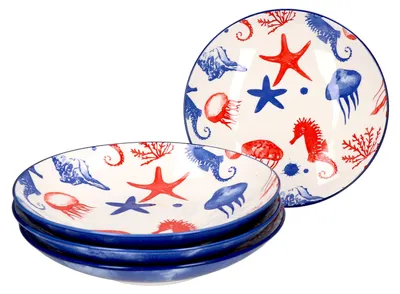 Produktbild von Seaside 4-tlg. Suppenteller Set Seestern Ø 21,5 cm 450 ml Porzellan Ritzenhoff