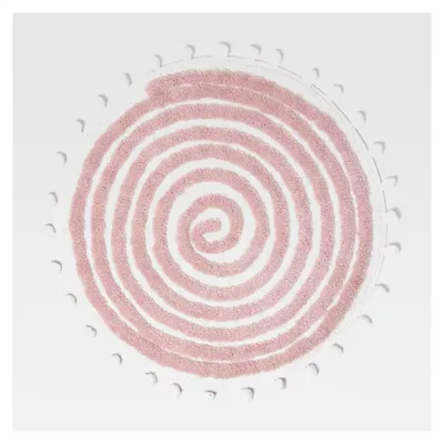 Produktbild von Runde Badematte mit Spiralmuster und Bommeln, 60 cm, rosa-weiß, getuftet