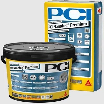 Produktbild von PCI Nanofug® Premium Variabler Flexfugenmörtel für alle Fliesen und Natursteine sandgrau 15 kg