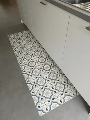 Produktbild von ORVAL - PVC-Teppich  - rutschfest. - Zum Schutz von Fußböden - Zementfliesen-Design - breite 60 cm