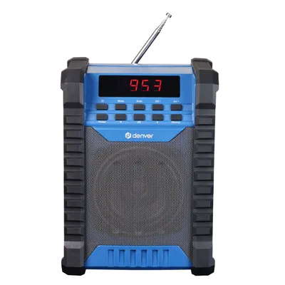 Produktbild von Denver WRB-60 Arbeitsplatzradio mit Bluetooth und FM – Robustes Baustellenradio mit Akkubetrieb und AUX-Eingang