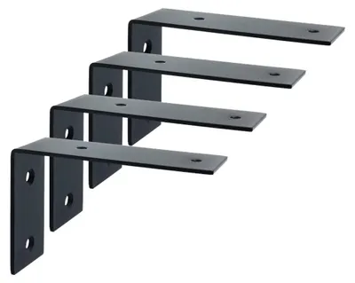 Productafbeelding van Plankbeugels 4 Stuks - Verbreden L-vormige Beugels voor Wandplanken