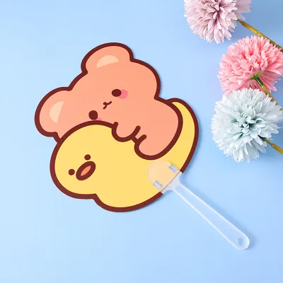 Produktbild von Cartoon Niedliche Handventilatoren PP Kleiner Ventilator Tragbarer Sommerhand für Kinder StudentGelber Entenbär