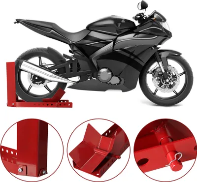 Zdjęcie produktu dla Stojak motocyklowy Jopassy 9 otworów, mobilny stojak motocyklowy wykonany ze stali zacisk koła motocyklowego rocker (1 szt.)