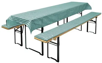 Productafbeelding van 3-delig Kussen- en Tafelkleedset voor Bierbank 110x25 cm + 130x70 cm