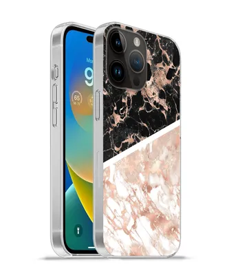 Produktbild von MuchoWow® Handyhülle Schutzhülle Hülle für Apple iPhone 14 Pro Max Marmor - Rosa - Weiß - Schwarz Silikon Softcase Handy Hülle - Hardcover