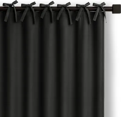 Produktbild von Gardine Bindeband Aufhängung Vorhang Verdunkelnd Einfarbig 140x250 cm Carli Schwarz