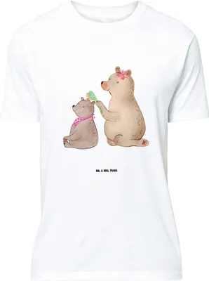 Produktbild von Mr. & Mrs. Panda Größe M T-Shirt Bär Kind - Weiß - Geschenk, mit Spruch, Shirt, Mutter, Familie, Muttertag, Tshirt, Herren, Mama