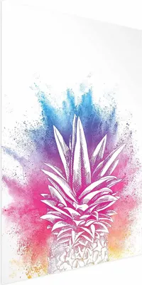 Produktbild von Posterpapier Poster - Colorful Pineapple 40x60 cm Blätter b-C-0289-ao-a