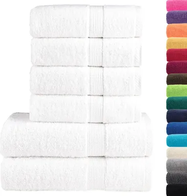 Image de vidaXL Ensemble de 6 serviettes premium SOLUND blanc 600 g/m