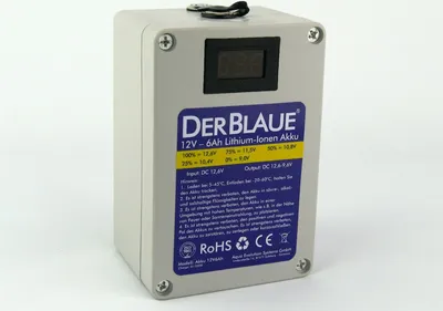 Produktbild von DerBlaue Akku 12V, 6Ah Lithium-Ionen Akku