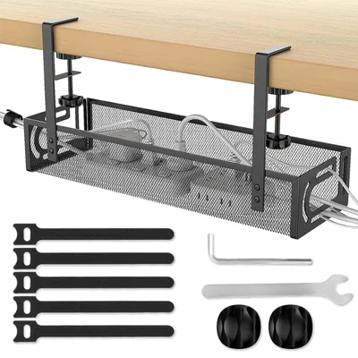 Zdjęcie produktu dla Organizer na kable pod biurkiem - bez wiercenia