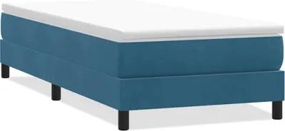 Productafbeelding van Maison Exclusive - Boxspring met matras, donkerblauw, 90x210 cm, fluweel