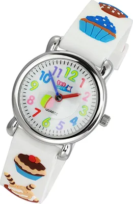 Obrázek produktu pro Tee-Wee Kids Cupcakes Gumový řemínek Bílé analogové hodinky UW433W