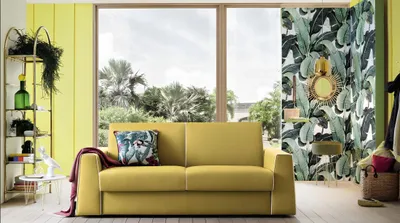 Immagine prodotto di Soggiorno di design giallo divano 3 posti Alfitalia in tessuto divano imbottito divani