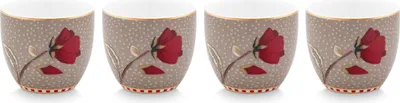 Produktbild von PIP STUDIO Blooming Tales Fantasy Khaki Eierbecher 4cm Set4