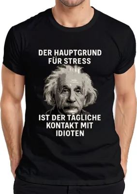 Produktbild von Stress durch täglichen Kontakt mit Idioten sarkastisch lustig Herren T-Shirt, Schwarz, S
