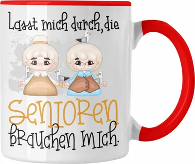 Produktbild von Trendation - Altenpflegerin Altenpfleger Tasse Geschenk Altenpflege Lustiger Spruch Danke Lasst Mich Durch Die Senioren Brauchen Mich (Rot)