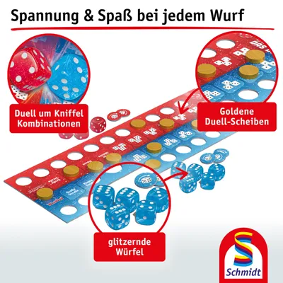 Produktbild von Schmidt Spiele 49480 Kniffel Das Duell, Würfelspiel