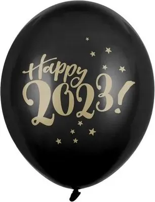 Immagine prodotto di palloncini da 30 cm "Buon anno 2023!" Nero pastello, 1 pz.