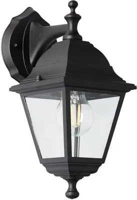 Obrázok produktu pre Vonkajšie nástenné svietidlo, BRILLIANT NISSIE čierna kovová sklenená, E27 60W max, H31xP19xL14cm, vonkajšie použitie