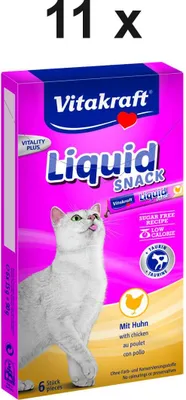 Produktbild von Vitakraft Katzensnack Cat Liquid Snack Huhn - 11 x 90g