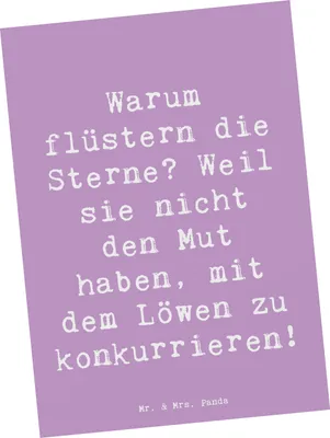 Produktbild von Mr. & Mrs. Panda Postkarte Spruch Sterne und Löwe - Lavendeltraum - Geschenk, einzelkarte, Ansichtskarten, Geschenke Astrologie, bildkarte, Postkarten, Tierkreiszeichen