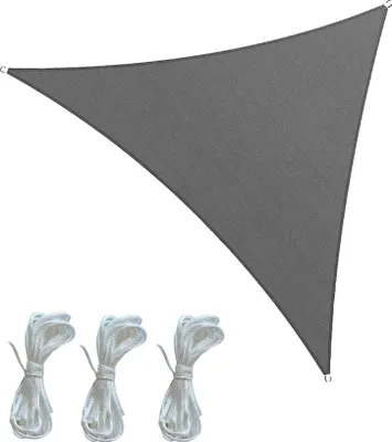 Produktbild von Rebecca Mobili Sonnensegel, dreieckig, 3,6 x 3,6 x 3,6 m aus grauem Polyethylen