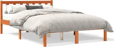 Produktbild von vidaXL Massivholzbett ohne Matratze Wachsbraun 140x190 cm Kiefernholz