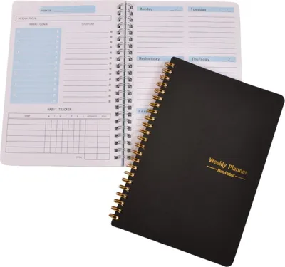 Immagine prodotto di INF A5 Nero 52 Settimane Agenda Settimanale Non Datata - Blocco Note